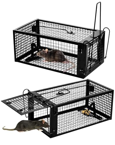 NETONDA 2 Stück Lebendfalle Ratte XXL Rattenfalle Lebend Groß Mausefalle Lebend Käfig für...