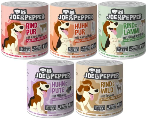 Joe&Pepper Hundefutter, getreidefrei | regionale Herstellung Made in der Eifel | Mind. 95% Fleisch und 4%...