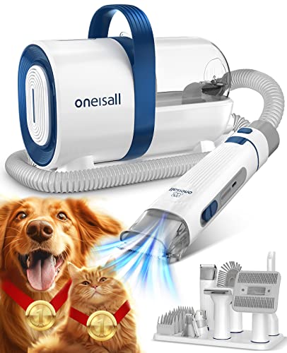 oneisall Hundeschermaschine mit Staubsauger, Super Saugkraft mit 12000 Pa Saugt 99.99% der Tierhaare,...