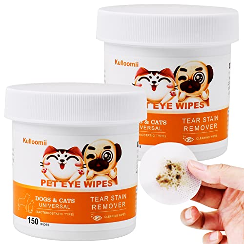 kulloomii Augenpflege FingerPads für Hunde 300 Stück Augenpflege Hund und Tränenfleckenentferner Hund...