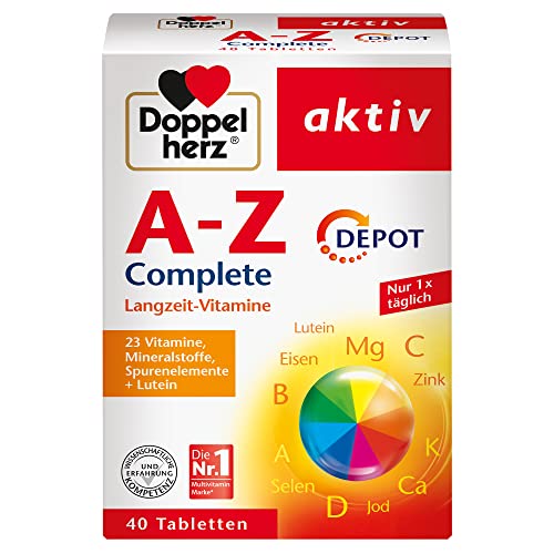 Doppelherz A-Z Complete DEPOT Langzeit-Vitamine – 23 , Mineralstoffe & Spurenelementen plus Lutein –...