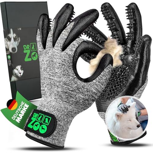 DR Zoo Fellpflegehandschuh für Katze, Hund oder Pferd - (1 Paar, Gr. M) - Handschuh zur Fellpflege aller...