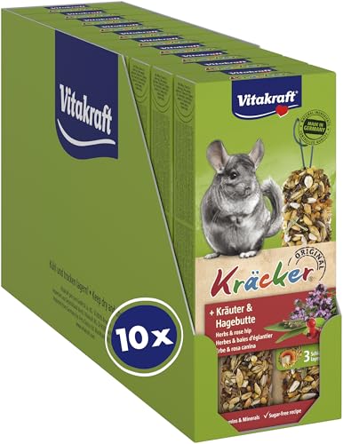 Vitakraft Kräcker, Knabberstangen, Nagersnack, für Chinchillas, zur Zahnpflege, mit Kräutern, mit...