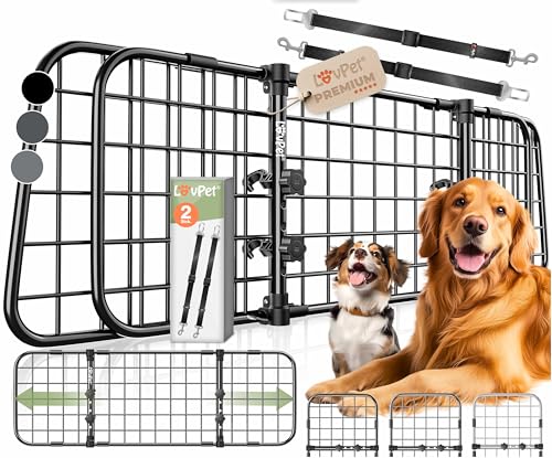 LOVPET® Hundegitter Auto, Autoschutzgitter Trenngitter Universal, verstellbare Breite, Kopfstütze...