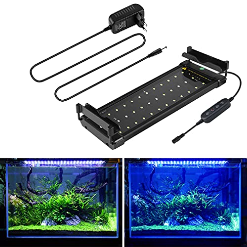 BELLALICHT Aquarium LED Beleuchtung, Aquariumbeleuchtung Lampe Weiß Blau Licht 6W mit Verstellbarer...