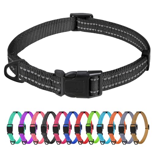 TagME Nylon Hundehalsband, Verstellbares Reflektierendes Hundehalsband mit Sicherheitsschnalle für Extra...