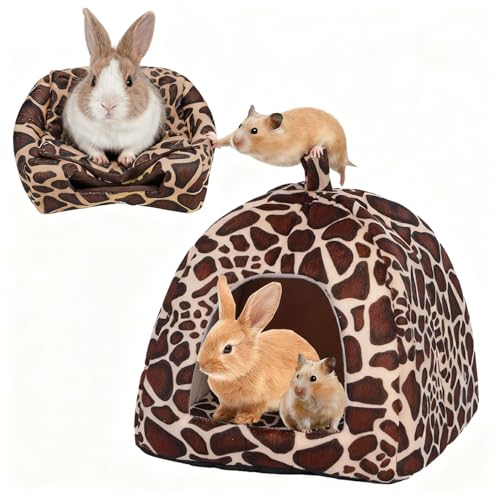 Bequemes Bett für kleine Wintertiere, Meerschweinchenhütte mit abnehmbarem Kissen aus Plüsch, Haus...