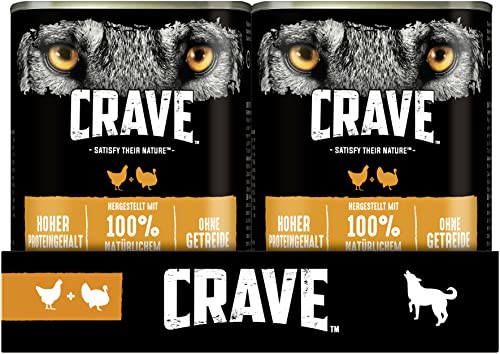 CRAVE Premium Pastete mit Huhn & Truthahn für Hunde – Getreidefreies Adult Nassfutter mit hohem...