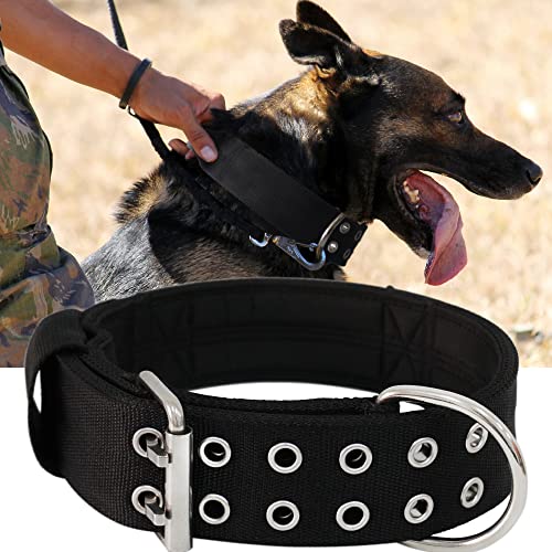 Hundehalsband für Große Hunde - 5 cm Breites Halsband mit Griff für Extragroße Hunderassen, schwarz,...