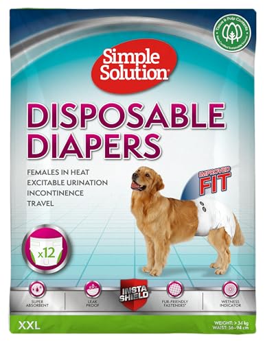 Simple Solution Einweg-Hundewindeln für Hündinnen, super saugfähig und auslaufsicher mit...