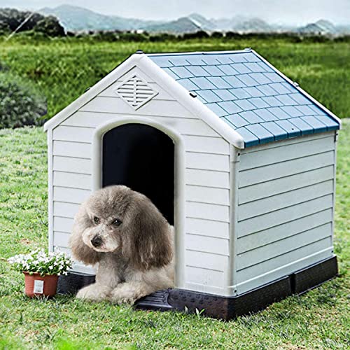 YeSbTx Hundehütte für Garten, Innen- und Außenbereich, Hundehöhle aus Kunststoff mit erhöhtem Boden,...