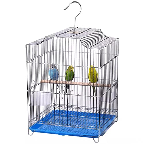 Sittich Vogelkäfig, Draht Vogelkäfig hängend Vogelhaus mit Vogeltränke und Stand, Vogelhaus Zubehör...