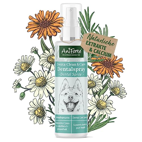AniForte Denta Clean & Care Dentalspray für Hunde – 100% natürliche Extrakte & Calcium, entfernt...