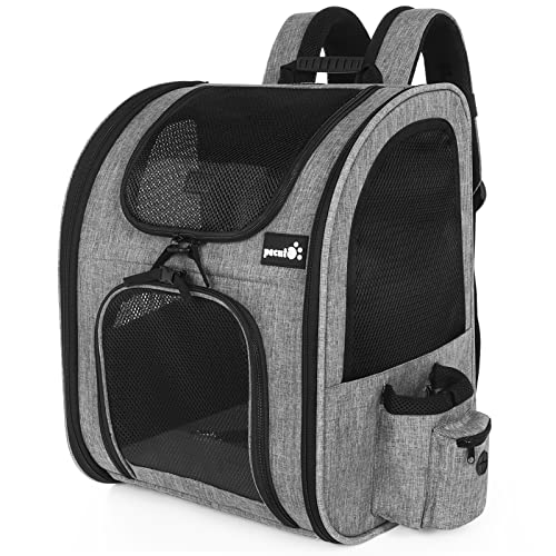 pecute Haustier Rucksack mit Netzfenster, Tragbare und Faltbare Katzentasche, Atmungsaktive und Leichte...