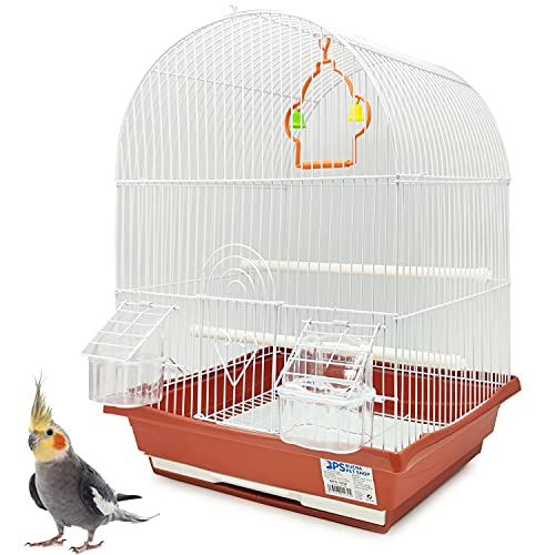 BPS Vogelkäfig für Wellensittiche, Kanarienvögel mit Futternapf, Tränke, Springschaukel für Ruhe,...