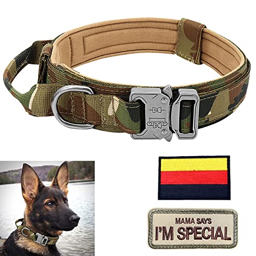 Hundehalsband Verstellbar mit Kontrollgriff, Taktisch Halsband Nylon, Hunde Halsband Gepolstert,...