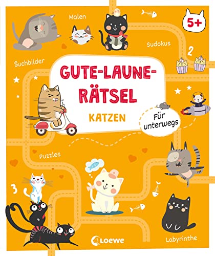 Gute-Laune-Rätsel für unterwegs - Katzen: Beschäftigungsbuch für Kinder ab 5 Jahren