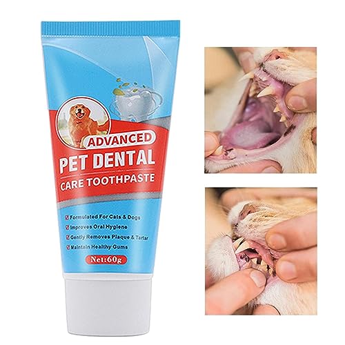 Katzenzahnpasta | 60g Haustier-Zahnreinigungs-Atemerfrischer-Hundezahnpasta,Sichere, praktische und...