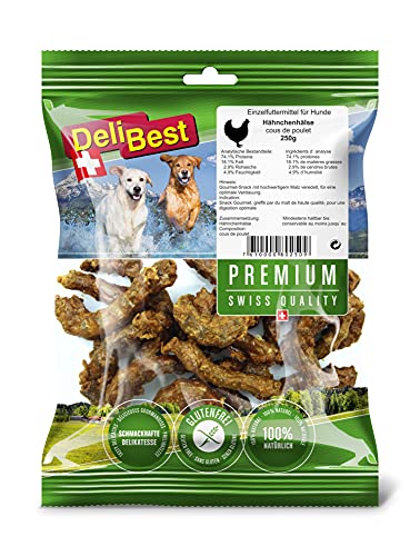 DeliBest Premium Hähnchenhälse Gourmet I Kauartikel für Hunde zur Unterstützung der Zahngesundheit I...