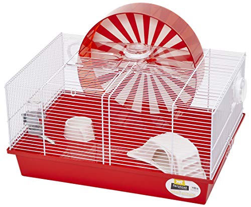Ferplast Modularer Hamsterkäfig mit XXL 30 cm Durchmesser Laufrad, inklusive allem Zubehör, 40 x 35 x...