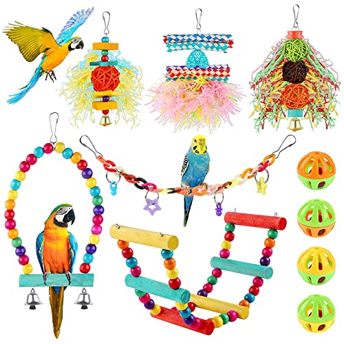 Locntrex -Sittich-Spielzeug, kleine Papageien, Kauspielzeug, Papageienkäfig, Futtersuche zum Aufhängen,...