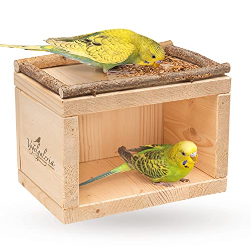 Süßes Vogelhäuschen, Schlafhaus aus Holz für den Vogelkäfig oder Voliere | Geliebt als Schlafplatz...