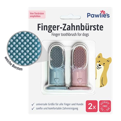 Pawlie's Fingerling Zahnbürste Hund | Hundezahnbürste für kleine Hunde und groÃŸe Hunde |...