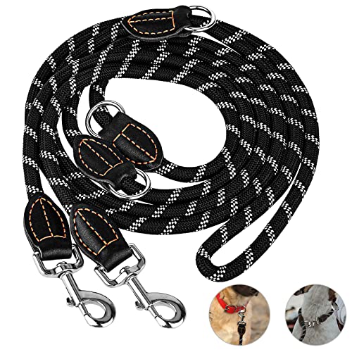 Hundeleine, Doppelleine für Ggroße Hunde, Verstellbare Hundeleine mit Premium-Verstärkung für Ggroße...