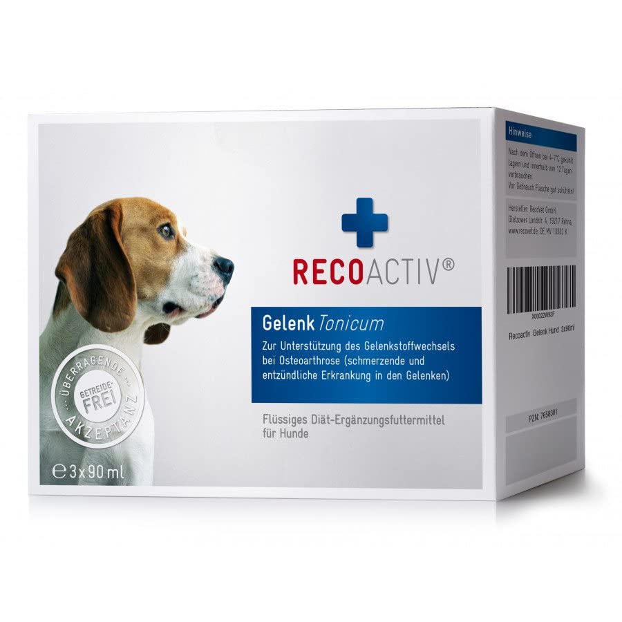 RECOACTIV Gelenk Tonicum für Hunde, 3 x 90 ml, Diät-Ergänzungsfuttermittel bei degenerativen...