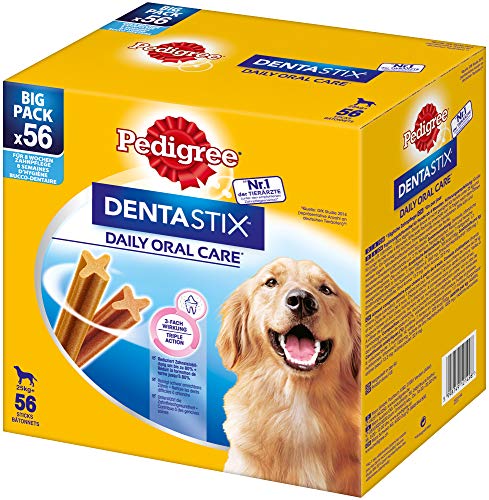 Pedigree DentaStix Daily Oral Care Zahnpflegesnack für große Hunde – Hundeleckerli mit Huhn- &...