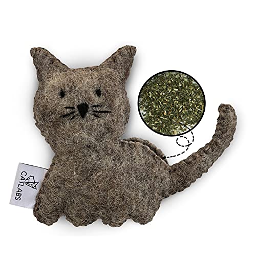 CATLABS nachhaltiges Katzenspielzeug 'Kuschelige Katze' mit Katzenminze | Faire Handarbeit für Deine...