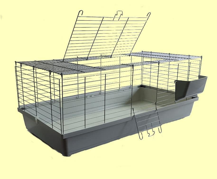 1m Neues Modell Hasenkäfig Nagerkäfig Kaninchenkäfig Käfig Stall Meerschweinchen weiß