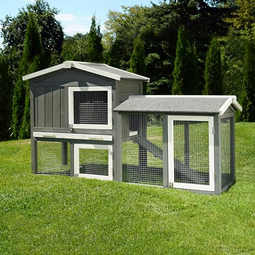 Miweba MyAnimal Hasenstall MH-03 | Kaninchenstall mit Freilaufgehege - Hasenkäfig - Kleintierkäfig -...