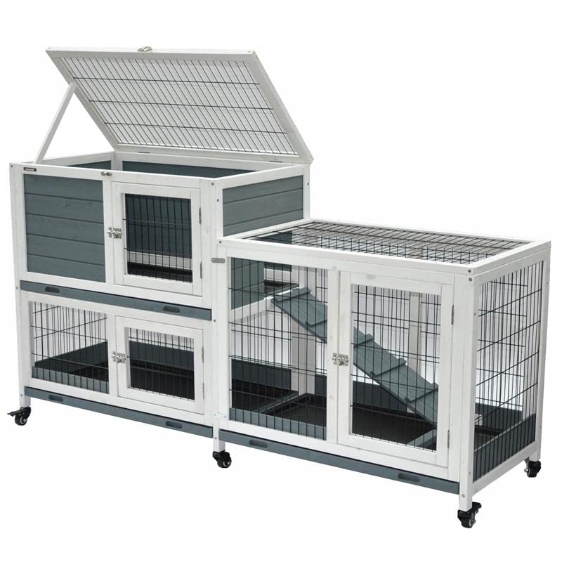 nanook Kleintierstall Nagerstall Indoor Kaninchenstall Hasenstall Meerschweinchen 146 x 89 cm - 6 x...