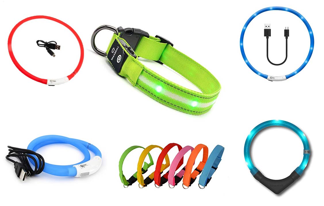 Blau Hundehalsband Leuchtend LED Halsband für Hunde Einstellbare Größe Lichtmodi Sicherheit für Ihren Hund in der Nacht SerDa-Run Leuchthalsband für Hunde Aufladbar Leuchthalsband Hund